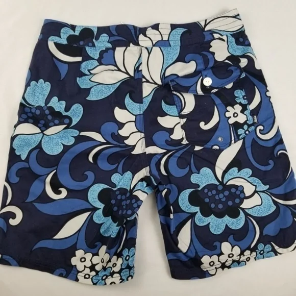 HOBIE BY HURLEY-  Men’s Size 32 Hybrid COTTON WALK/BOARD SHORTS- Floral Blue - Picture 9 of 14